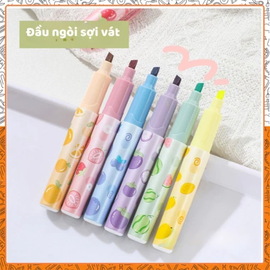 Bộ 6 bút dạ quang HI17 – Highlight hoa quả rau củ, đánh dấu, chỉ 33.350₫