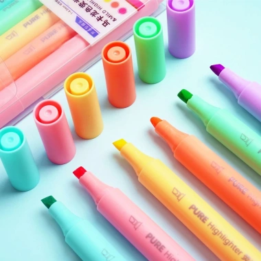 Bộ 6 Bút Dạ Quang Macaron Pastel Màu Đậm Highlight Dễ Thương Giá 29.000đ Dành cho Học Sinh Văn Phòng