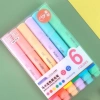 Bộ 6 Bút Dạ Quang Macaron Pastel Màu Đậm Highlight Dễ Thương Giá 29.000đ Dành cho Học Sinh Văn Phòng 8