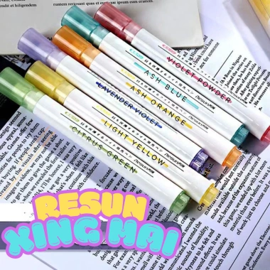 Bộ 6 bút highlight dạ quang Resun XingMai pastel - Nét đẹp, giảm giá 44.850 VND 2