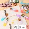 Bộ 6 bút highlight đầu dòng gắn charm - dạ quang, ghi nhớ Labulu, Kuromi - 25.500đ