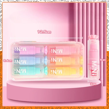 Bộ 6 bút highlight Mini kẹo ngọt B173 pastel nhỏ gọn, nhiều màu - giá 46k 2
