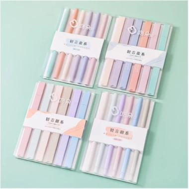 Bộ 6 Bút Highlight Pastel 2 Đầu Morandi - Đánh Dấu, Trang Trí Journal, Giá 15.500₫ 2