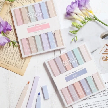 Bộ 6 Bút Highlight Pastel 2 Đầu Morandi - Đánh Dấu, Trang Trí Journal, Giá 15.500₫ 3