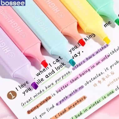 Bộ 6 Bút Highlight Pastel Dạ Quang - Mực Đậm, Không Phai, An Toàn cho Học Sinh 2