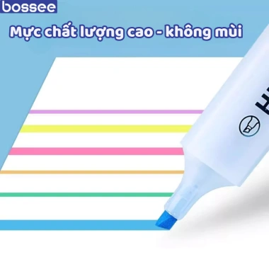 Bộ 6 Bút Highlight Pastel Dạ Quang - Mực Đậm, Không Phai, An Toàn cho Học Sinh 3