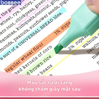Bộ 6 Bút Highlight Pastel Dạ Quang - Mực Đậm, Không Phai, An Toàn cho Học Sinh 8