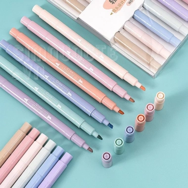 Bộ 6 bút highlight ST189 2 đầu màu pastel dễ thương, ghi nhớ sáng tạo, giá 29.800₫ 5