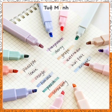 Bộ 6 bút highlight thân vuông Pastel VPPTUEMINH HI05 CY - Giá ưu đãi 27.500₫