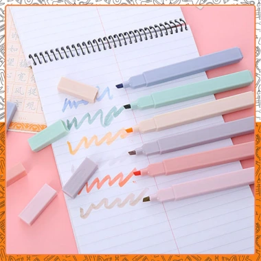 Bộ 6 bút highlight thân vuông Pastel VPPTUEMINH HI05 CY - Giá ưu đãi 27.500₫