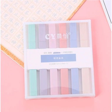 Bộ 6 bút highlight thân vuông Pastel VPPTUEMINH HI05 CY - Giá ưu đãi 27.500₫