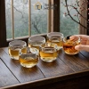 Bộ 6 chén ly uống trà thủy tinh 80ml lục thuỷ sang trọng dày dặn - Giá 105.000đ