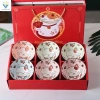 Bộ 6 chén sứ hình con vật dễ thương + 6 đôi đũa hoa, đồ dùng nhà bếp, hộp quà sang, phù hợp làm quà sinh nhật, giảm còn 120.000₫ 3