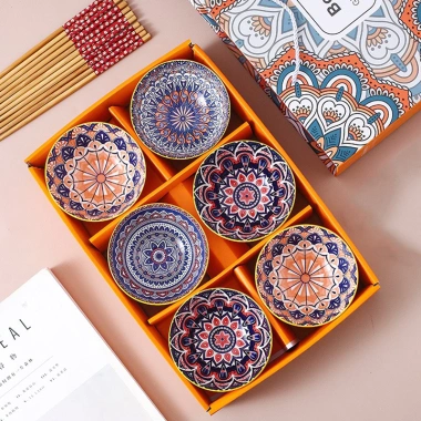 Bộ 6 chén sứ hình con vật dễ thương + 6 đôi đũa hoa, đồ dùng nhà bếp, hộp quà sang, phù hợp làm quà sinh nhật, giảm còn 120.000₫ 7