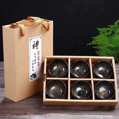 Bộ 6 chén trà Thiên Mục 55ml - Sang trọng, chịu nhiệt, giá ưu đãi 229.425 VND