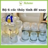 Bộ 6 cốc thủy tinh cao cấp chịu nhiệt, đế xoay 360, hàng nội địa, giá ưu đãi 80.000đ