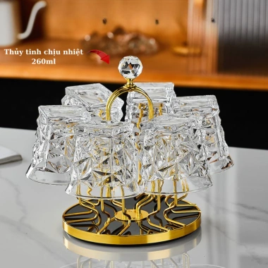 Bộ 6 cốc thủy tinh cao - Ly dày dặn như pha lê, sang trọng, quán chỉ 237.500₫ 2