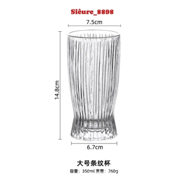 Bộ 6 cốc thủy tinh chịu nhiệt sọc 360ml-280ml, uống nước, sinh tố, trà sữa, bia 9 Bộ 6 cốc thủy tinh chịu nhiệt sọc 360ml-280ml, uống nước, sinh tố, trà sữa, bia 9