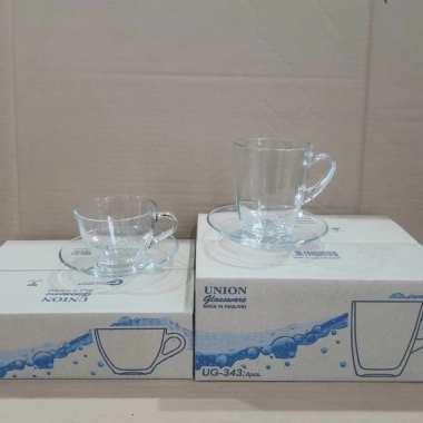 Bộ 6 Cốc Thủy Tinh Quai Uống Café Trà Nóng kèm Đĩa Kê Giá chỉ 80.000 VNĐ