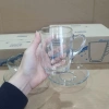 Bộ 6 Cốc Thủy Tinh Quai Uống Café Trà Nóng kèm Đĩa Kê Giá chỉ 80.000 VNĐ 3
