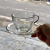 Bộ 6 Cốc Thủy Tinh Quai Uống Café Trà Nóng kèm Đĩa Kê Giá chỉ 80.000 VNĐ 4
