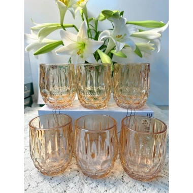 Bộ 6 cốc thủy tinh uống nước cao cấp sang trọng vân bóng - Giá chỉ 227.900₫