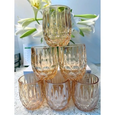 Bộ 6 cốc thủy tinh uống nước cao cấp sang trọng vân bóng - Giá chỉ 227.900₫