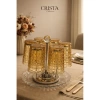 Bộ 6 Cốc Thủy Tinh Vân Caro Vàng Mật Ong Crista Home 350ml - Cao Cấp, Giá Ưu Đãi 105.000đ 3