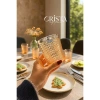 Bộ 6 Cốc Thủy Tinh Vân Caro Vàng Mật Ong Crista Home 350ml - Cao Cấp, Giá Ưu Đãi 105.000đ 6