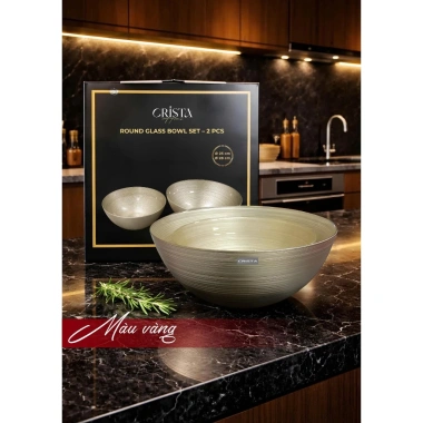 Bộ 6 Cốc Thủy Tinh Vân Caro Vàng Mật Ong Crista Home 350ml - Cao Cấp, Giá Ưu Đãi 105.000đ 9