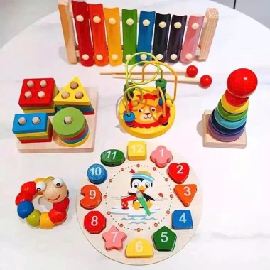 Bộ 6 Đồ Chơi Gỗ Montessori - Phát Triển Trí Tuệ, An Toàn cho Trẻ, 99.000 VND 9