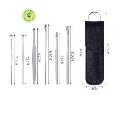 Bộ 6 Dụng Cụ Lấy Ráy Tai Cap Cấp Bọc Túi Da Thép Không Gỉ Vệ Sinh Tai 10.000đ 7