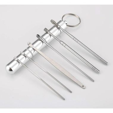 Bộ 6 Dụng Cụ Lấy Ráy Tai Thép Không Gỉ Bọc Túi Da - Vệ Sinh Tai Tiện Dụng Ưu Đãi