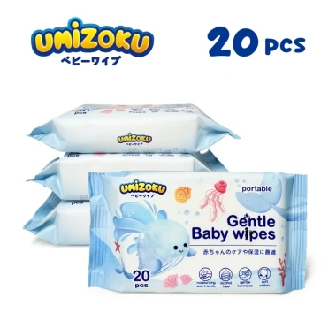 Bộ 6 gói khăn ướt UMIZOKU không cồn, không parabens - cao cấp cho bé, giá 98.100 VND