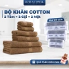 Bộ 6 khăn chậu áo 100% cotton siêu mềm mịn, thấm hút, dày dặn - Giá chỉ 225.000đ LOTUSTOWEL