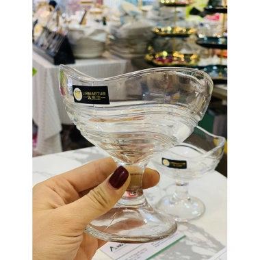 Bộ 6 ly kem thủy tinh sóng F187 - Dùng cho kem, sữa chua, chè, hoa quả - Giá ưu đãi 148.500đ 2