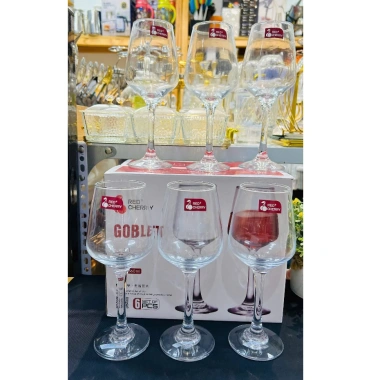 Bộ 6 ly rượu vang thủy tinh Red Cherry GL4.035 360ml - Giá chỉ 170k, chịu va đập 3