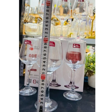 Bộ 6 ly rượu vang thủy tinh Red Cherry GL4.035 360ml - Giá chỉ 170k, chịu va đập 5