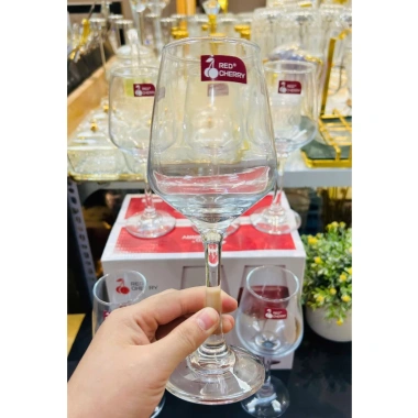 Bộ 6 ly rượu vang thủy tinh Red Cherry GL4.035 360ml - Giá chỉ 170k, chịu va đập 8
