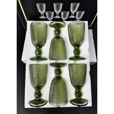 Bộ 6 ly thủy tinh vân lưới Crista Home – Cao cấp, 3 màu sang trọng, ưu đãi giá chỉ 205.000₫