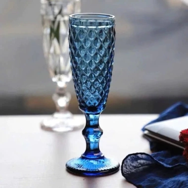 Bộ 6 ly Whisky đế cao 168ml - Ly vang thủy tinh nhiều màu, phong cách châu Âu cho bàn tiệc