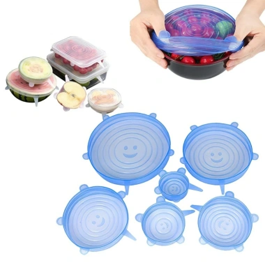 Bộ 6 Miếng Silicone Bọc Thực Phẩm - Co Giãn Tốt, Bảo Quản An Toàn - L.H Store 4