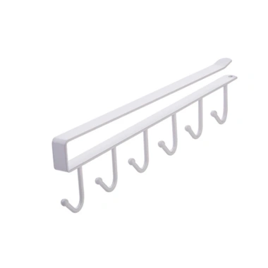 Bộ 6 móc treo đa năng gắn kẹp dưới tủ bếp, tủ quần áo, kệ bàn để cốc ly, giá 22.442₫