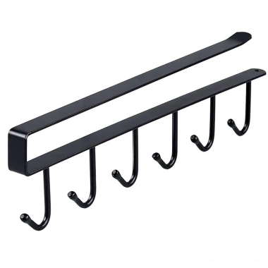 Bộ 6 móc treo đa năng gắn kẹp dưới tủ bếp, tủ quần áo, kệ bàn để cốc ly, giá 22.442₫