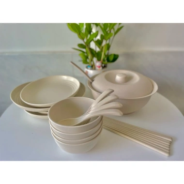 Bộ 6 Món Đồ Ăn Lúa Mạch - Tô Bát Chén Muỗng Đĩa Đũa Combo, Giá 180.500₫, Sẵn Có 10