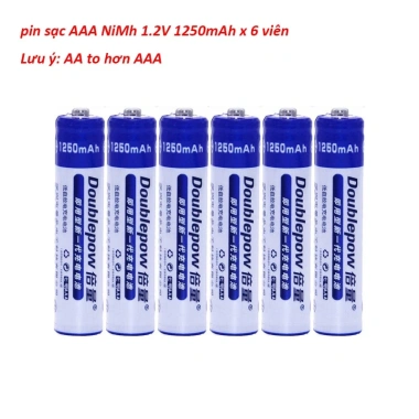 Bộ 6 pin Ni-Mh AAA Doublepow 1.2V 1.250mAh - Cam kết dung lượng thật, giá 94.900 VND