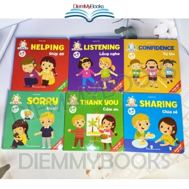 Bộ 6 sách song ngữ Anh-Việt: Rèn kỹ năng giao tiếp, ứng xử cho bé 2-6 tuổi - Chỉ 99.000₫