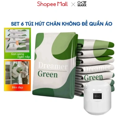 Bộ 6 Túi Hút Chân Không DIDOOGLT Đựng Chăn Màn Quần Áo Kèm Bơm Điện 169k 10