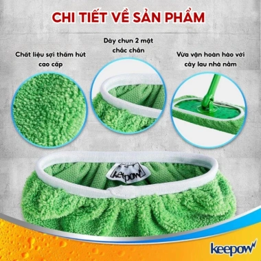 Bộ 6 Vải Lau Nhà Microfiber Thấm Hút, Tái Sử Dụng, Swiffer Lông Chó Mèo ENO LN03 - 100k 5