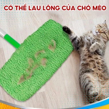 Bộ 6 Vải Lau Nhà Microfiber Thấm Hút, Tái Sử Dụng, Swiffer Lông Chó Mèo ENO LN03 - 100k 7